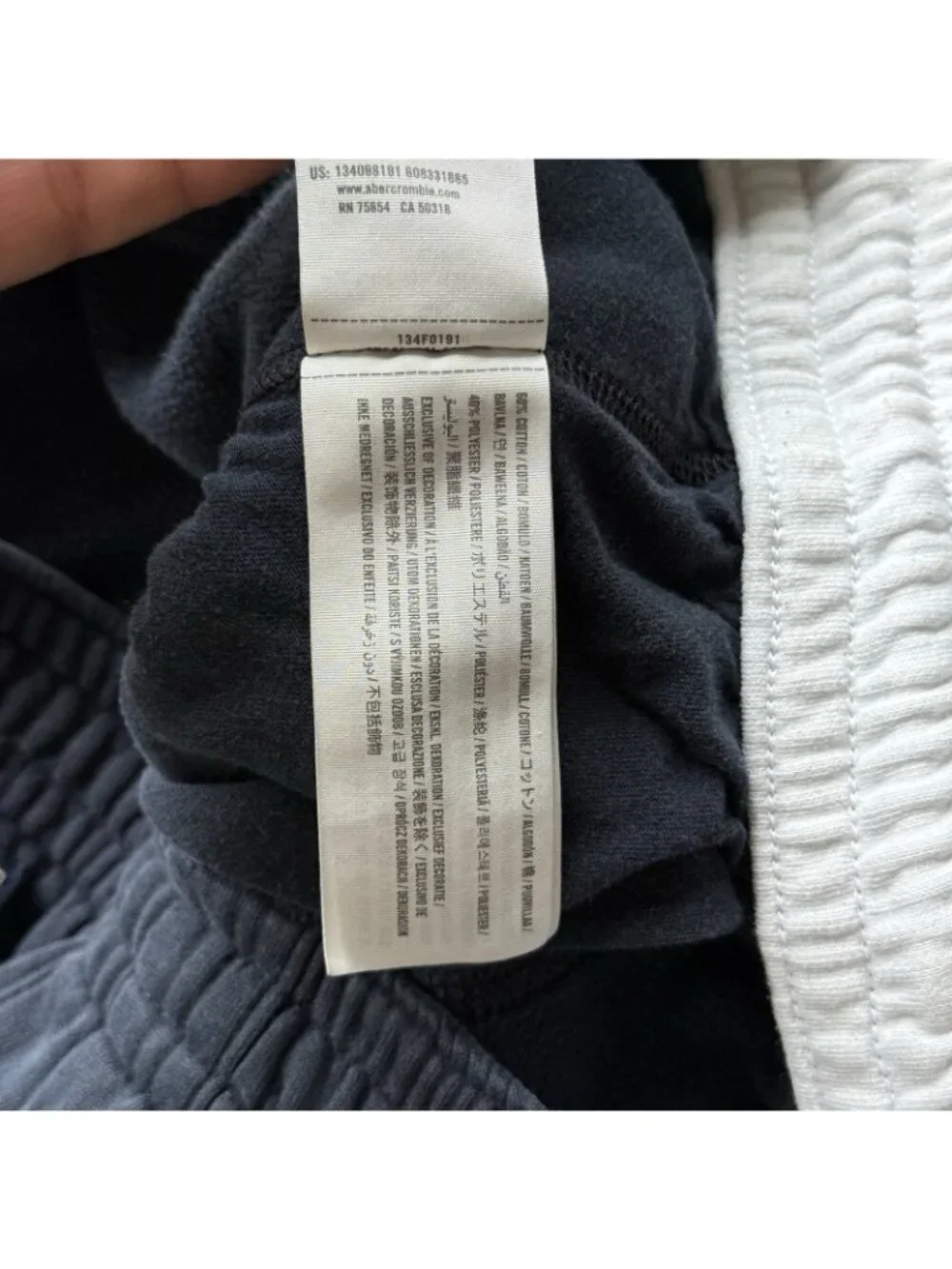 Abercrombie Fitch Sweatpants Men’s Sz M Navy Joggers Fleece Cotton‎ Athleisure